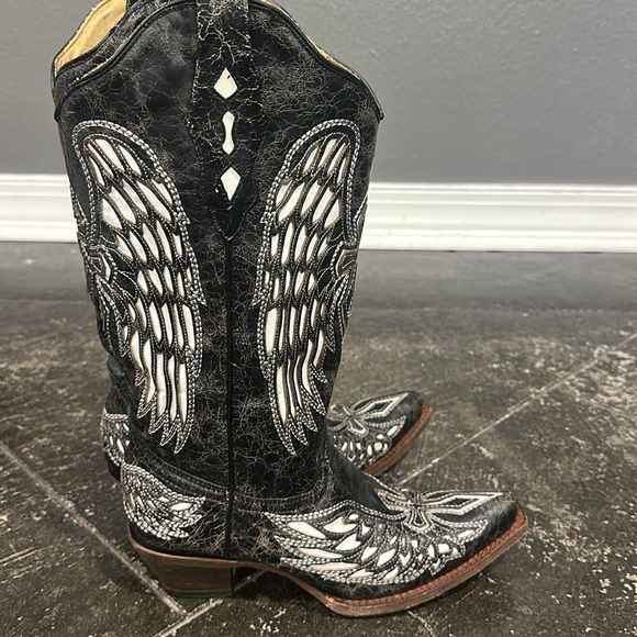 Corral Vintage Series Distressed Leather Wings And Cross Boots 7.5M - Picture 5 of 8